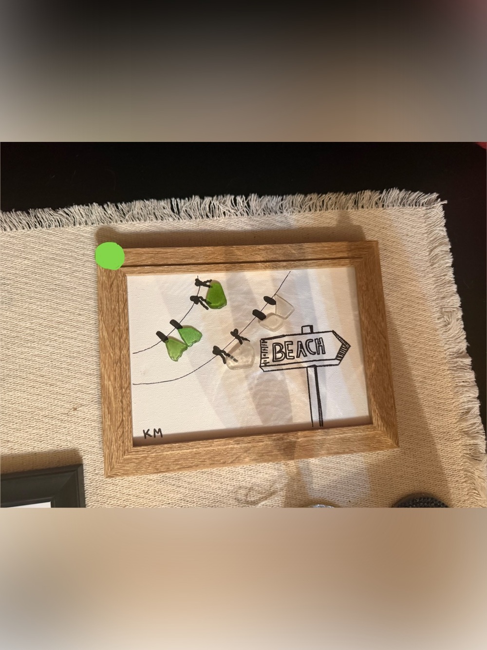 HANDMADE Clothesline Bikini Seaglass Art